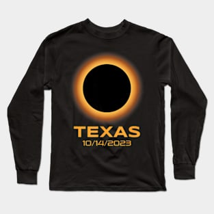 Annular Solar Eclipse October 2023 Texas Astronomy Long Sleeve T-Shirt